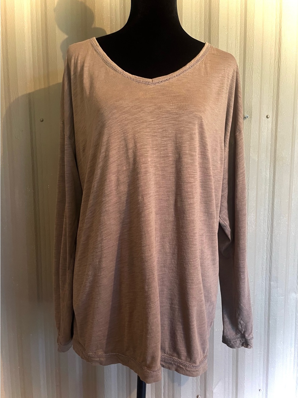 EILEEN FISHER GARNET HILL Top Sleepwear Pajama Shirt 100% Cotton Mocha XL